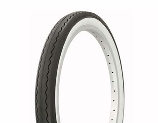 Duro Cruiser Bike Tire, 20” x 2.125”, Slick Tread, Black + White Sidewall