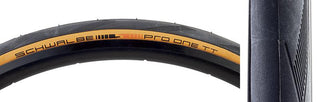 Schwalbe Pro One TT Tire, 700C x 25mm, Tubeless Folding, Black/Yellow