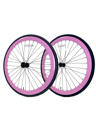 Buy pastel-pink ISD 700c 45mm Wheel, Set, 1s FX/FW, 100-120mm, 32H