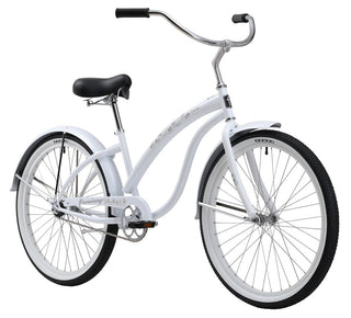 Buy white-w-white-rim Firmstrong 26" Bella Classic Women's Single Speed Beach Cruiser Bicycle