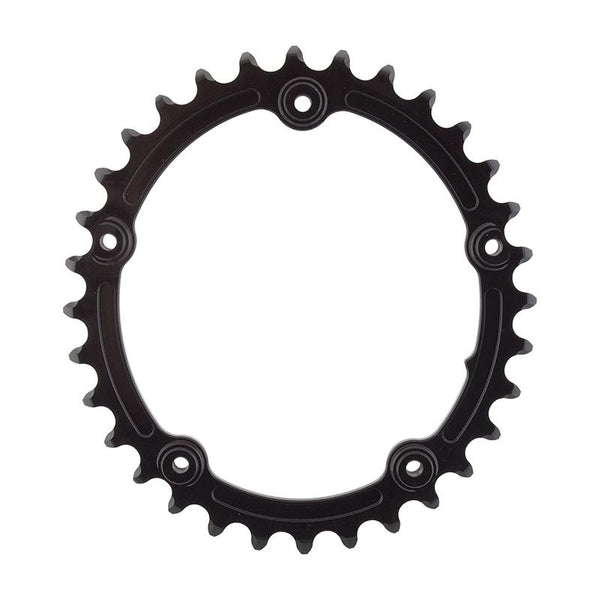 AbsoluteBLACK 2x Oval Subcompact Chainring, 110mm 5-bolt, 32T, Black