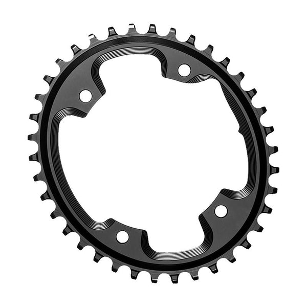 AbsoluteBLACK CX 1x Oval N/W Traction Chainring, 110mm 4-bolt, 38T, Black