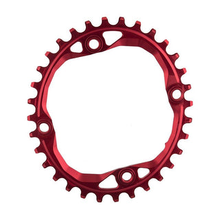 AbsoluteBLACK Oval 104 BCD N/W Chainring, 104mm 4-bolt, 32T, Red
