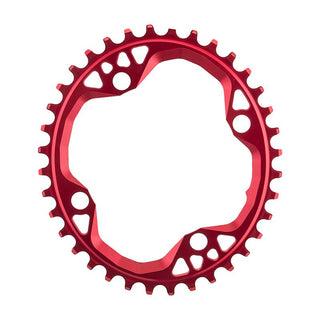AbsoluteBLACK Oval 104 BCD N/W Chainring, 104mm 4-bolt, 36T, Red