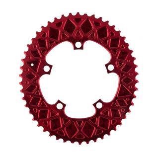 AbsoluteBLACK Oval 110 BCD 2X Sram Chainring, 110mm 5-bolt, 50T, Red
