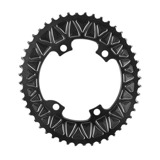 AbsoluteBLACK Oval 110 BCD 9100/8000 2X Chainring, 110mm 4-bolt, 48T, Grey