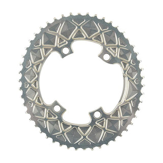 AbsoluteBLACK Oval 110 BCD 9100/8000 2X Chainring, 110mm 4-bolt, 50T, Champagne