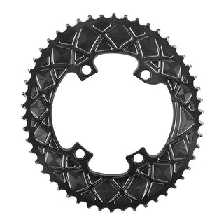 AbsoluteBLACK Oval 110 BCD 9100/8000 2X Chainring, 110mm 4-bolt, 50T, Grey