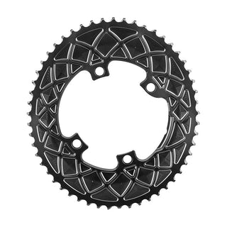 AbsoluteBLACK Oval 110 BCD 9100/8000 2X Chainring, 110mm 4-bolt, 53T, Grey