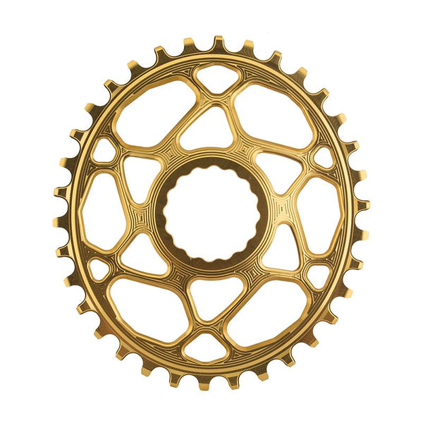 AbsoluteBLACK Raceface Cinch Oval N/W Chainring, Direct Mount, 34T, Gold