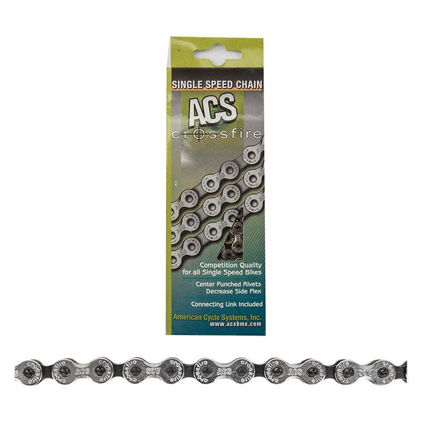 ACS Crossfire Chain, 1sp, 1/2 x 1/8, 106L, Silver/Black
