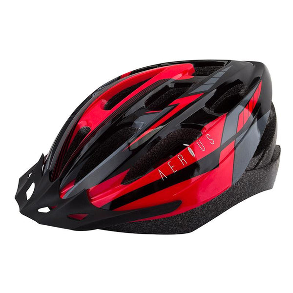 Aerius V19-Sport Road/MTB Helmet, MD/LG, Black/Red