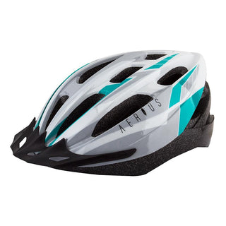 Aerius V19-Sport Road/MTB Helmet, MD/LG, Silver/Turquoise