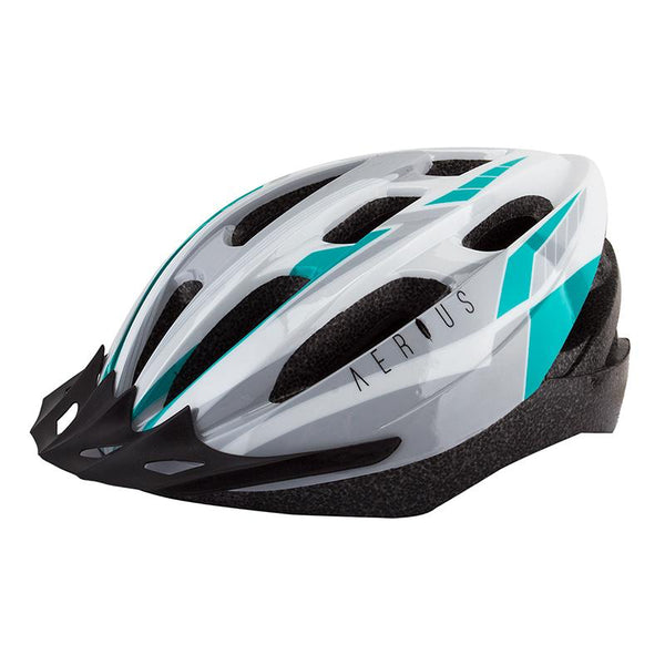 Aerius V19-Sport Road/MTB Helmet, SM/MD, Silver/Turquoise