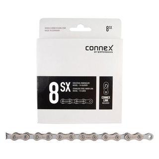 Connex 8sX Chain, 6/7/8sp, 1/2 x 3/32, 114L, Silver