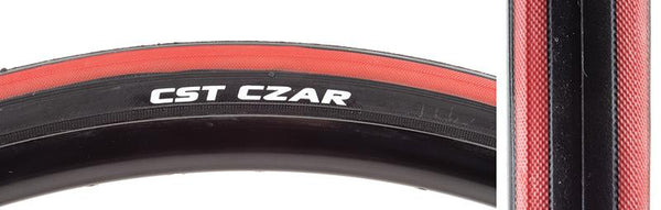 CST Premium Czar Tire, 700C x 23mm, Wire, Black/Red