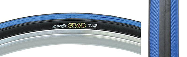 CST Premium Czar Tire, 700C x 25mm, Wire, Black/Blue