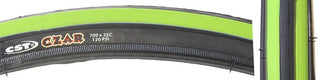 CST Premium Czar Tire, 700C x 25mm, Wire, Black/Green