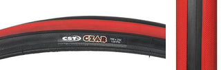CST Premium Czar Tire, 700C x 25mm, Wire, Black/Red