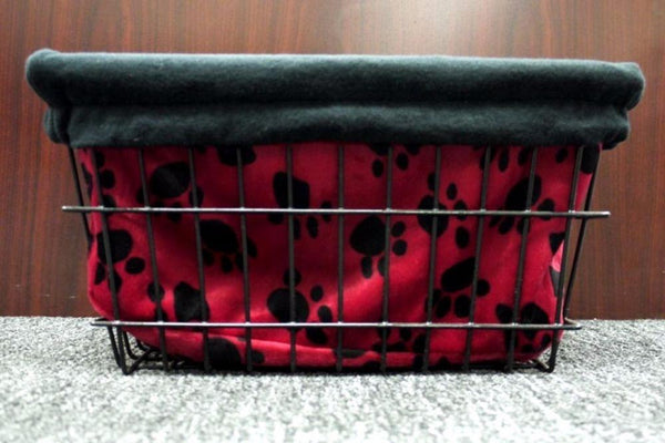 Dog Paw Red with Black Lining Basket Liner