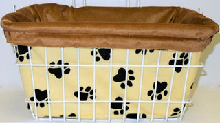 Dog Paw Yellow with Brown Lining Basket Liner