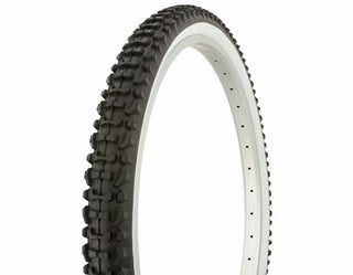Duro MTB-Hybrid Tire, 26” x 2.10”, Knobby Tread, Black + White Sidewall