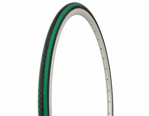 Duro Road-City-Fixie Tire, 700C x 25mm, Black + Green Stripe
