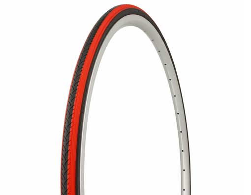 Duro Road-City-Fixie Tire, 700C x 25mm, Black + Red Stripe