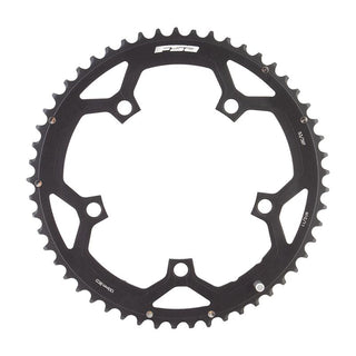 Full Speed Ahead Pro Road Alloy Chainring, 130mm 5-bolt, 53T, Ramped/Pinned, Black