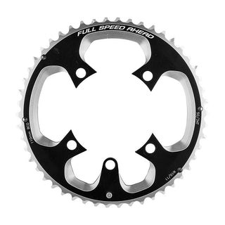 Full Speed Ahead SL-K Super ABS Road Chainring, 110mm 5-bolt ABS, 50T, Ramped/Pinned, Black/Silver