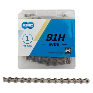 KMC B1H Chain, 1sp, 1/2 x 1/8, 98L, Silver