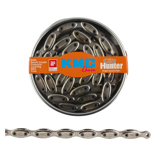 KMC City Hunter Chain, 1sp, 1/2 x 1/8, 112L, Silver