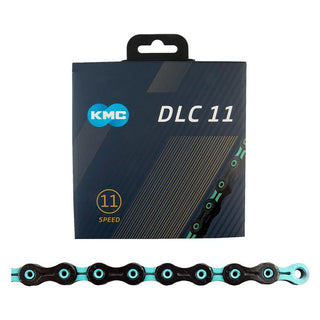 KMC DLC 11 Chain, 11sp, 1/2 x 11/128, 116L, Black/Celestial