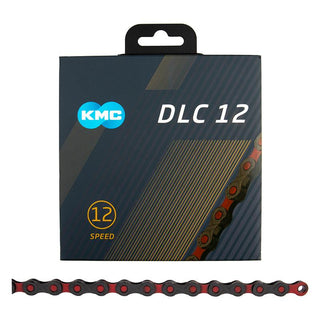 KMC DLC 12 Chain, 12sp, 1/2 x 3/32, 126L, Red/Black