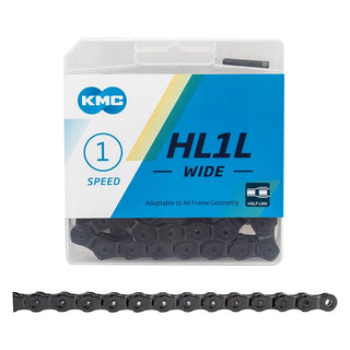 KMC HL1L Wide Chain, 1sp, 1/2 x 1/8, 100L, Black