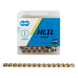 KMC HL1L Wide Chain, 1sp, 1/2 x 1/8, 100L, Gold