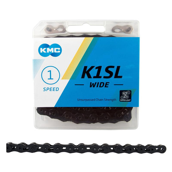 KMC K1SL Chain, 1sp, 1/2 x 1/8, 112L, Black