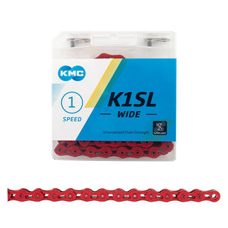 KMC K1SL Wide Chain, 1sp, 1/2 x 1/8, 100L, Red