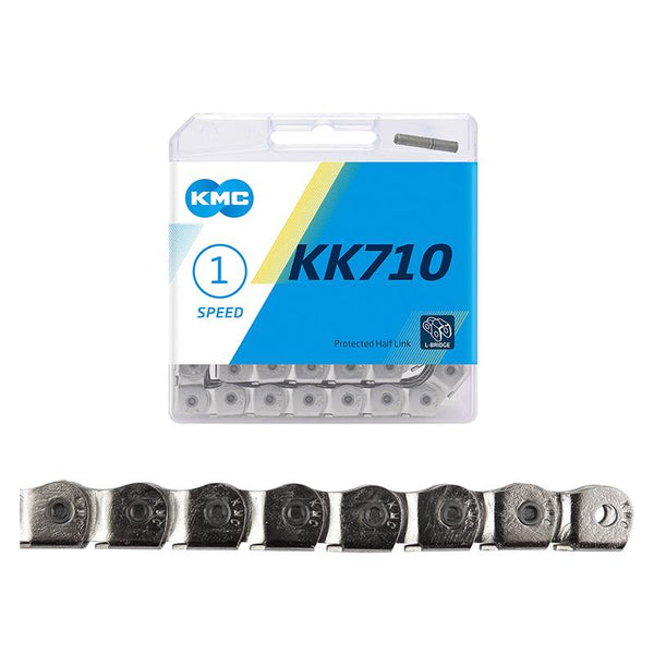 KMC KK710 Chain, 1sp, 1/2 x 1/8, 112L-1/2 Link, Silver