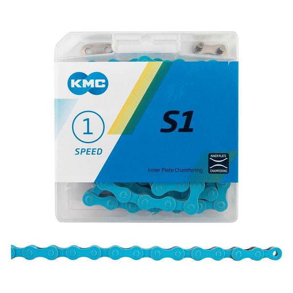 KMC S1 Chain, 1sp, 1/2 x 1/8, 112L, Light Blue