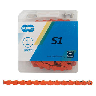 KMC S1 Chain, 1sp, 1/2 x 1/8, 112L, Orange