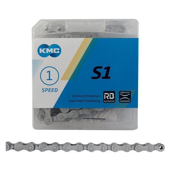 KMC S1-RB Chain, 1s, 1/2 x 1/8, 112L, Silver