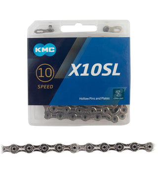 KMC X10SL Chain, 10sp, 1/2 x 3/32, 116L, Chrome