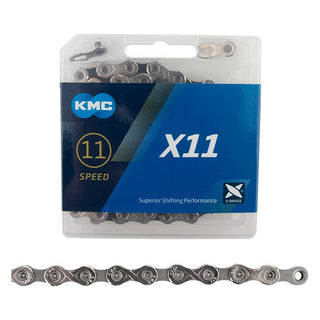KMC X11.93 Chain, 11sp, 1/2 x 11/128, 116L, Silver/Black