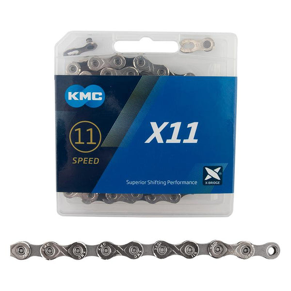 KMC X11.93 Chain, 11sp, 1/2 x 11/128, 116L, Silver/Black