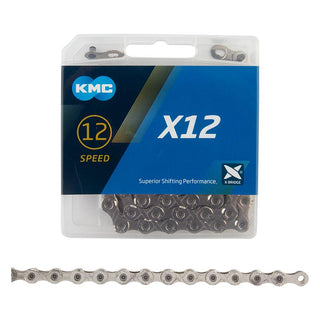 KMC X12 Chain, 12sp, 1/2 x 3/32, 126L, Silver
