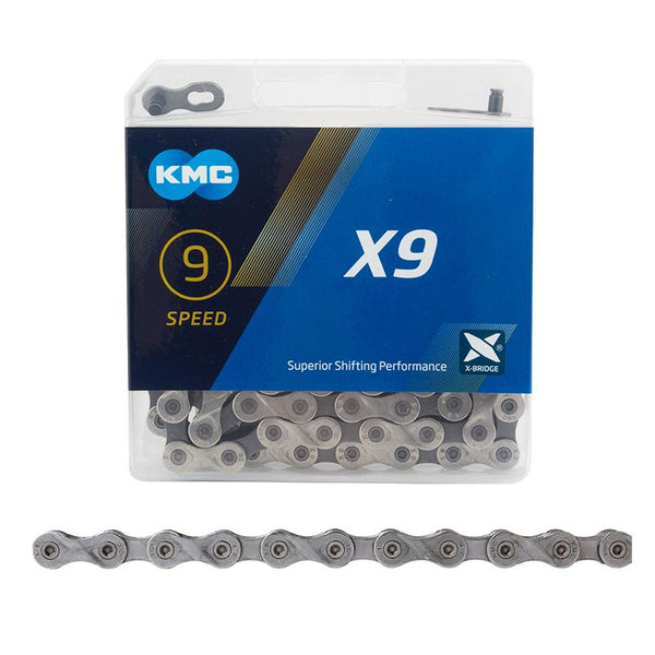KMC X9 Chain, 9sp, 1/2 x 11/128, 116L, Silver