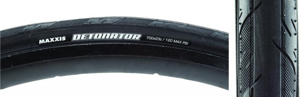 Maxxis Detonator Tire, 700C x 23mm, Wire, Black