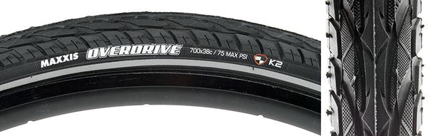 Maxxis Overdrive SC/K2 Tire, 700C x 38mm, Wire, Belted, Black