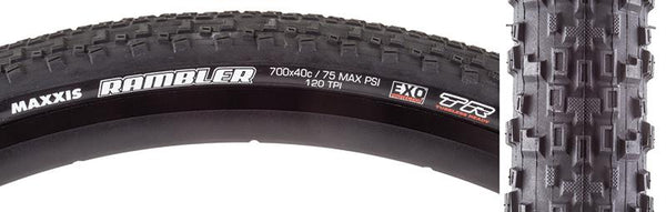 Maxxis Rambler DC/EXO/TR Tire, 700C x 40mm, Tubeless Folding, Black